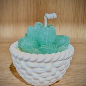 Aqua Bloom Basket Candle