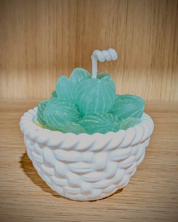 Aqua Bloom Basket Candle