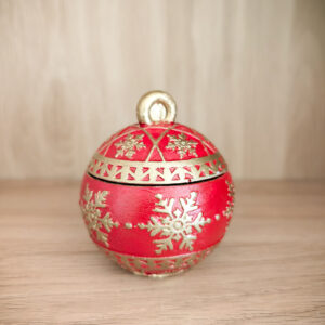 Golden Snowflake Ornament Candle