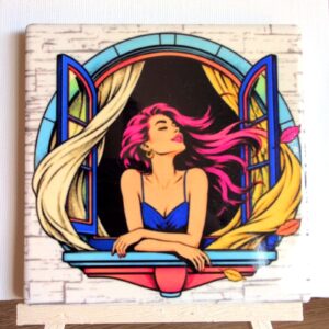 Breathe in the Possibilities ceramic coaster by Ayantika Sen, YldKat Studios