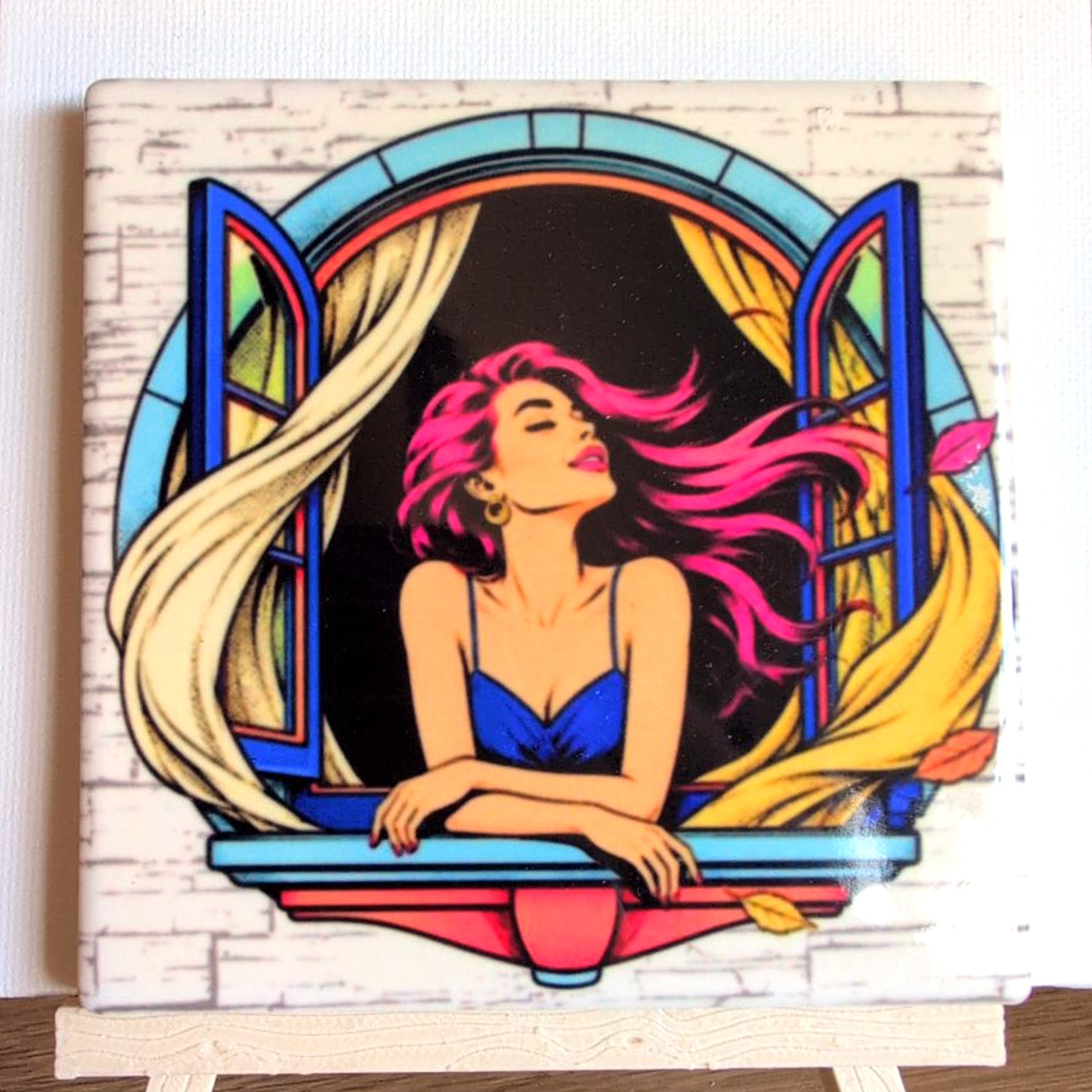 Breathe in the Possibilities ceramic coaster by Ayantika Sen, YldKat Studios